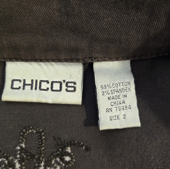 Chico's Adorned Denim Jacket *flaw* - Picture 10 of 12